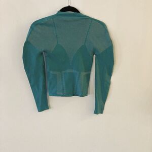 Fabletics Women’s Sz M Peyton Sculptknit Long-Sleeve Teal Workout Top Shirt